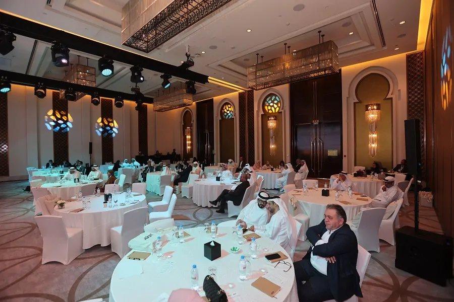 Guests seated at round tables during the 18th Aletihad Forum 2023 in Abu Dhabi