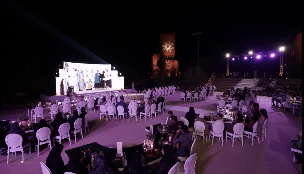 Guests at banquet tables facing the lit stage at night, Sharjah Chamber of Commerce & Industry Annual Ceremony 2024