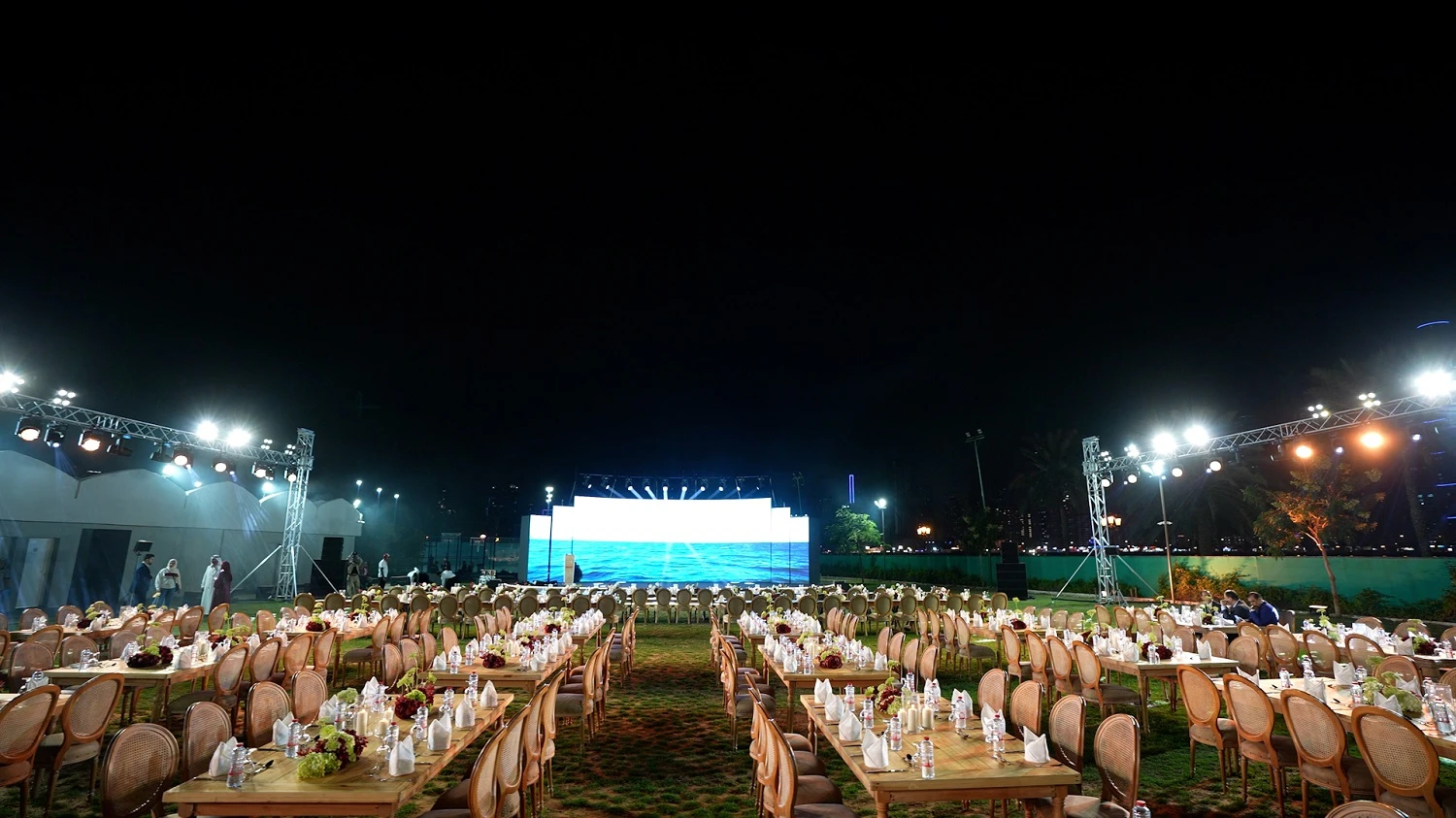 Luxury table setup at F1H2O Gala Dinner Sharjah