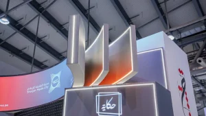 Interior view of Shams Media exhibition stand at Sharjah Expo Centre