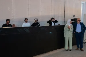 Topaz Events production managers and AV technical team coordinating on-site operations and show execution.