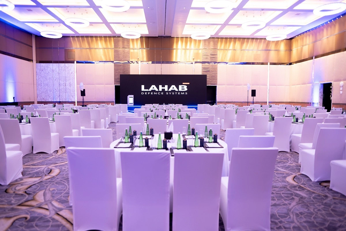 High-impact LED screens and visual production showcasing interactive content for LAHAB team activities.