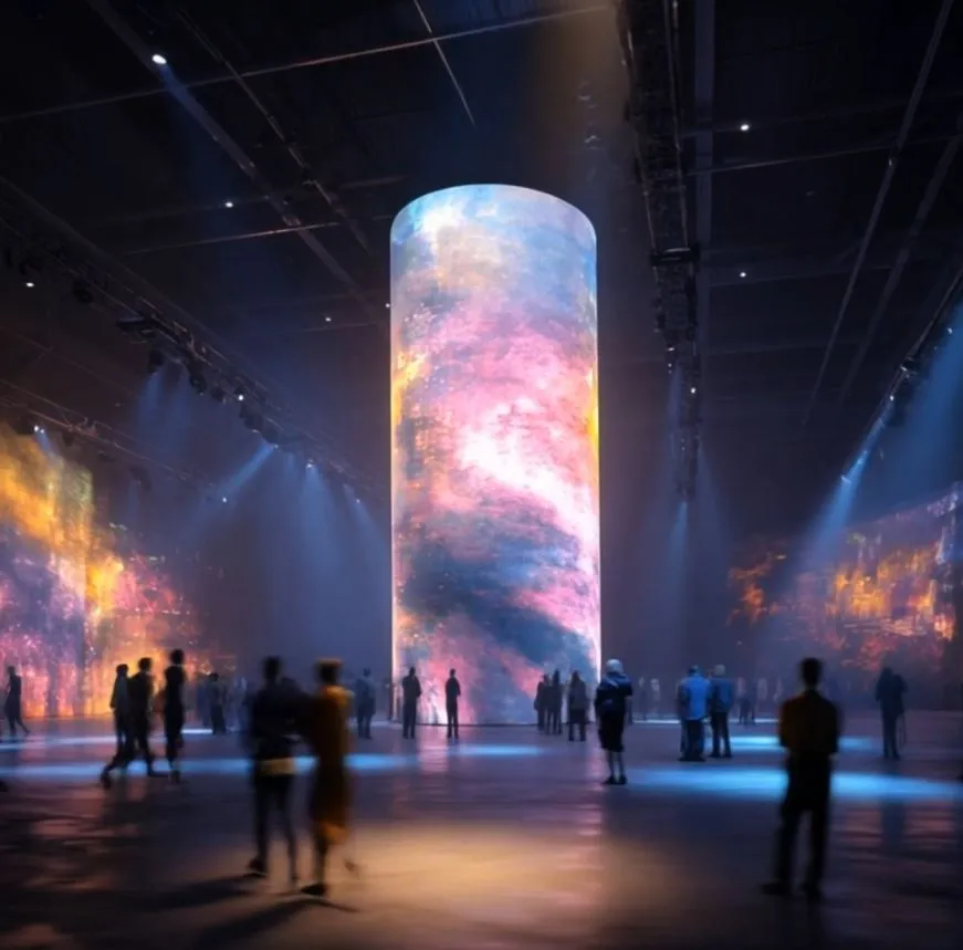 Cylindrical LED Screen | Futuristic LED Screens in UAE | Topaz Events